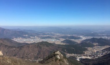 간월재서 본 미세먼지