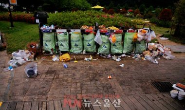 태화강 국가정원 쓰레기로 몸살