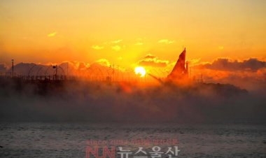 울산시 북구 정자항에서 바라본 새해일출