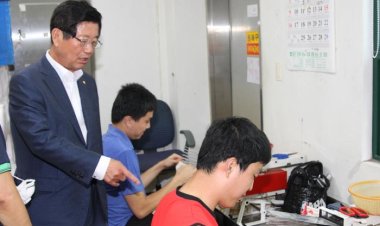 강길부 의원, 울주군 남부장애인 보호작업장 방문