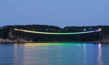 대왕암공원 출렁다리 야간 경관조명 설치 완료