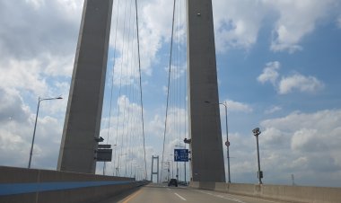 드라마 촬영 울산대교 교통통제