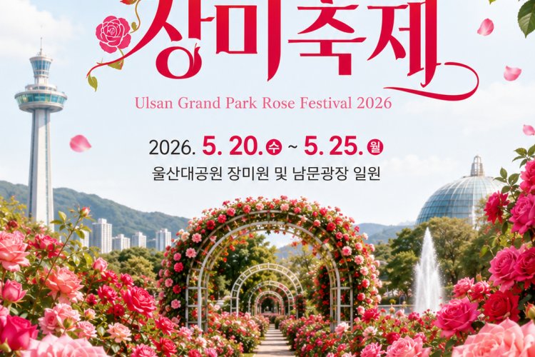 300만 송이 장미의 향연” 5월 20일~25일,‘2026 울산대공원 장미축제’개최